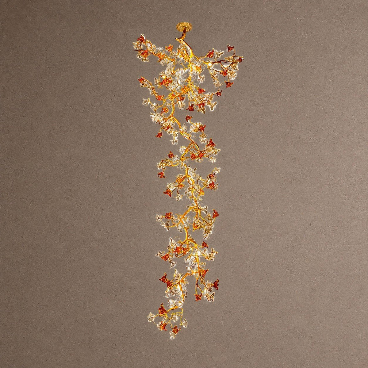 Maple Branch Chandelier - ∅ 31.5″ x H 70.9″ / Dia 80cm x H 180cmBrass & Clear & YellowBlushlighting