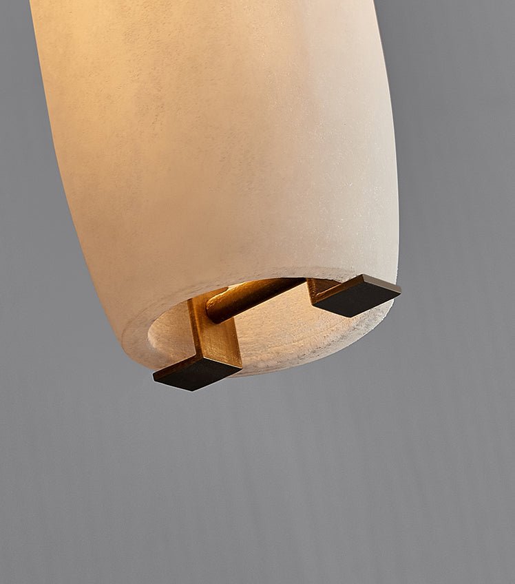 Marble Alabaster Flute Pendant Light - Dia 2.8”(7cm) x H 11.8”(30cm)White＆BrassBlushlighting