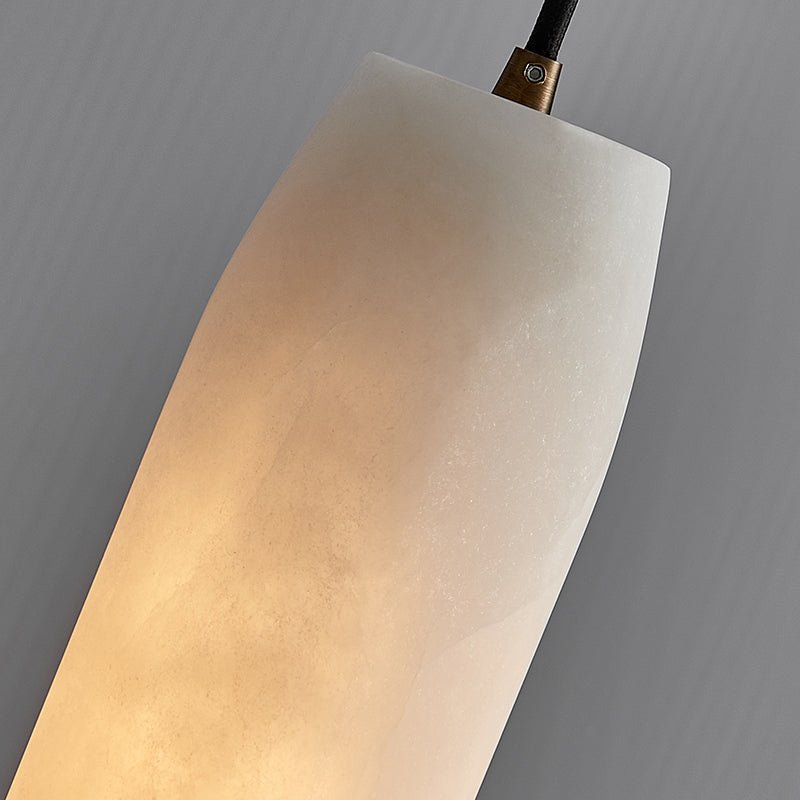 Marble Alabaster Flute Pendant Light - Dia 2.8”(7cm) x H 11.8”(30cm)White＆BrassBlushlighting