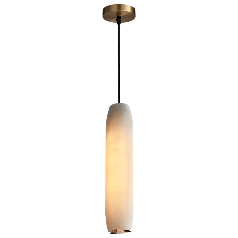 Marble Alabaster Flute Pendant Light - Dia 2.8”(7cm) x H 11.8”(30cm)White＆BrassBlushlighting