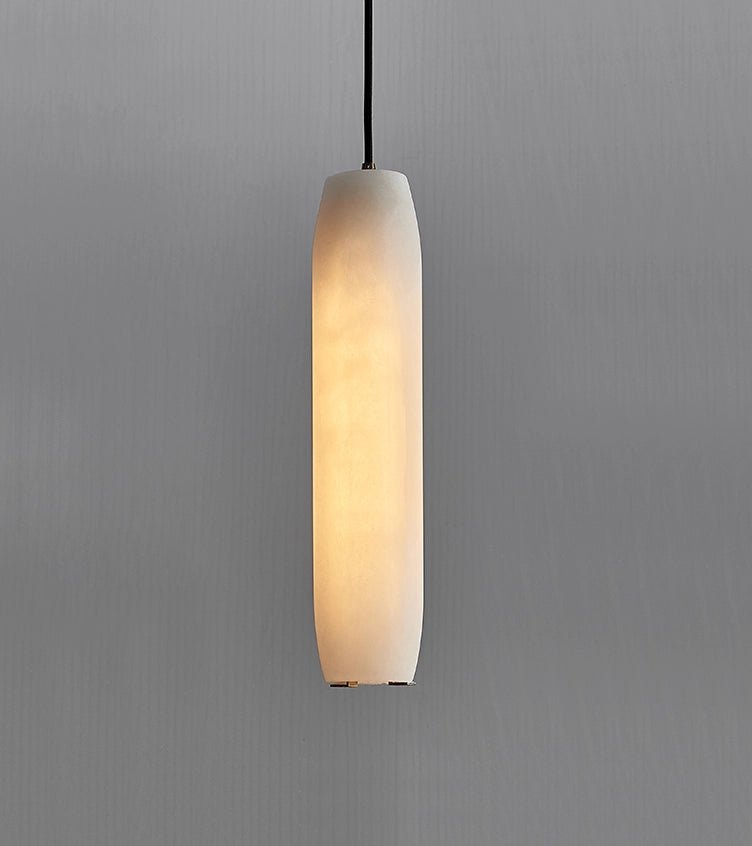 Marble Alabaster Flute Pendant Light - Dia 2.8”(7cm) x H 11.8”(30cm)White＆BrassBlushlighting