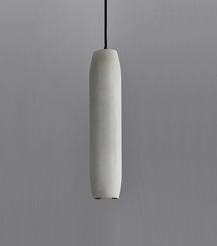 Marble Alabaster Flute Pendant Light - Dia 2.8”(7cm) x H 11.8”(30cm)White＆BrassBlushlighting