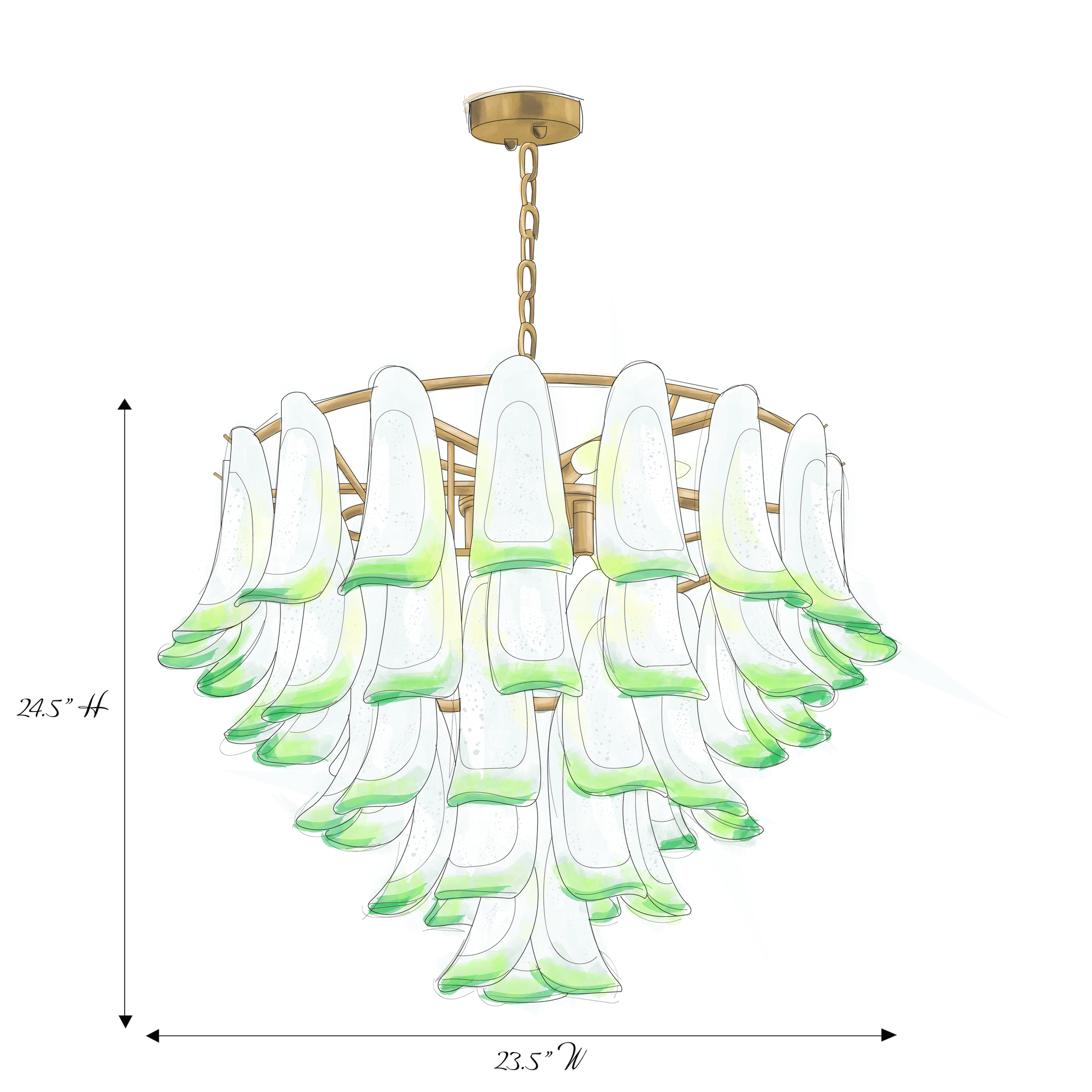 Marielle Mid Century Petal Chandelier - Blushlighting