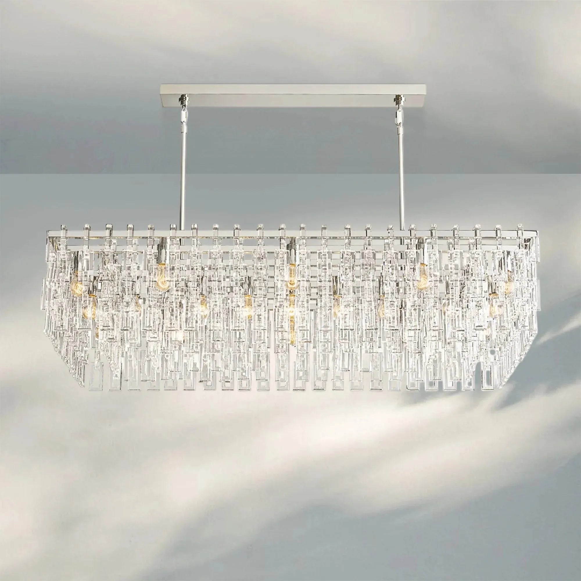 Marigan K9 Crystal Modern Rectangular Chandelier 60"-