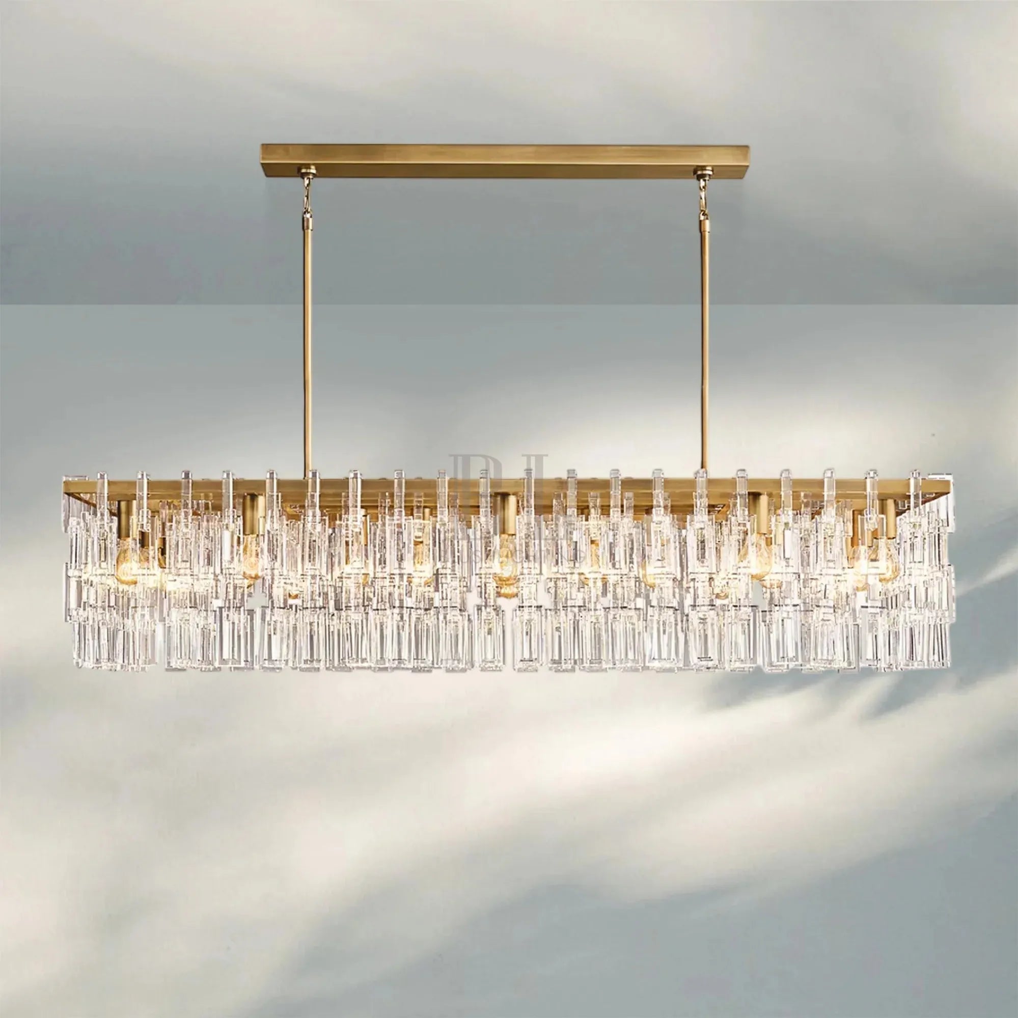 Marigan K9 Crystal Modern Rectangular Chandelier 60"-