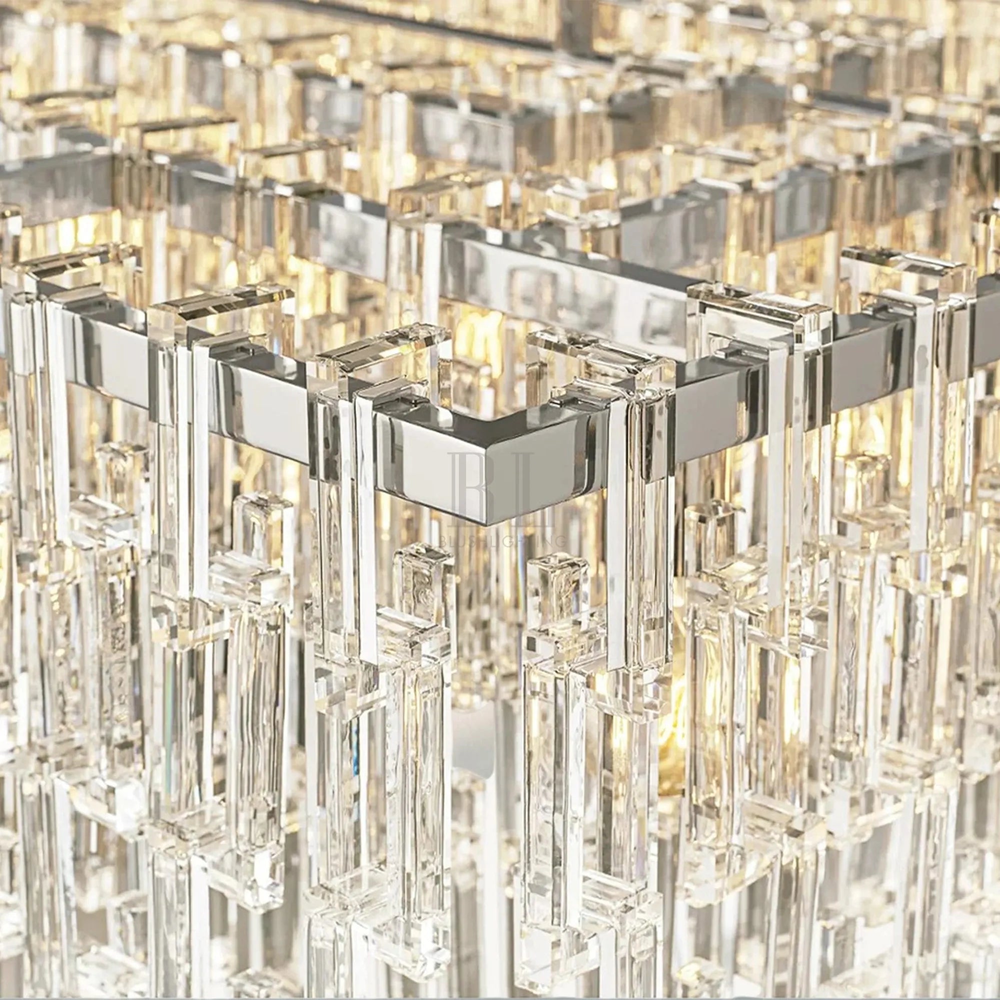 Marigan K9 Crystal Modern Rectangular Chandelier 60"-