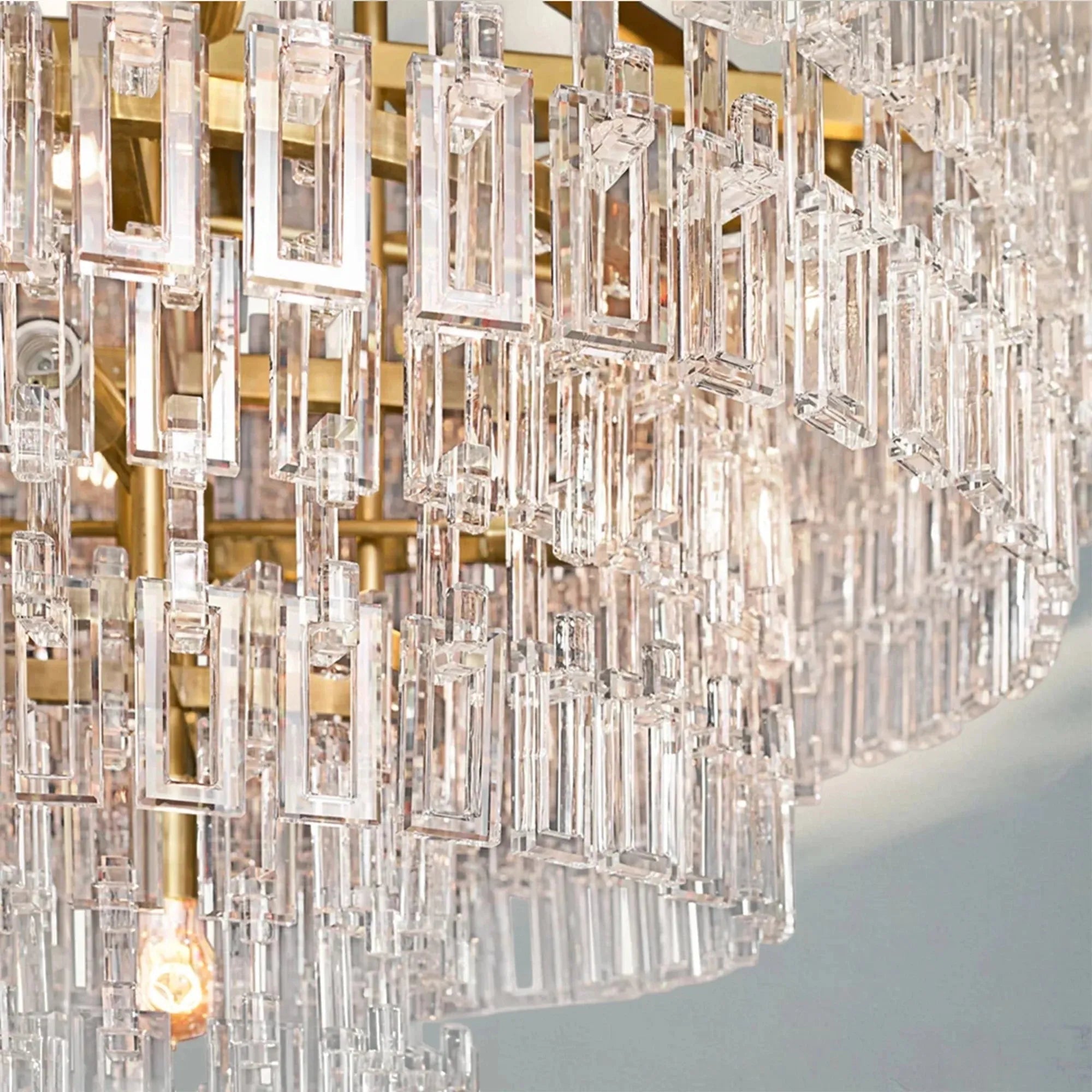Marigan Multi-Tier Round Chandelier 36″ 48″ 60″ - 60" 5-TierMatte BlackBlushlighting