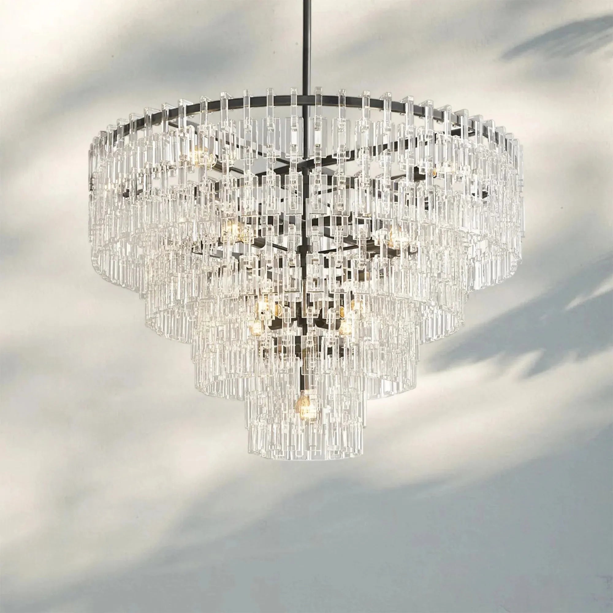 Marigan Multi-Tier Round Chandelier 36″ 48″ 60″ - 48" 4-TierMatte BlackBlushlighting