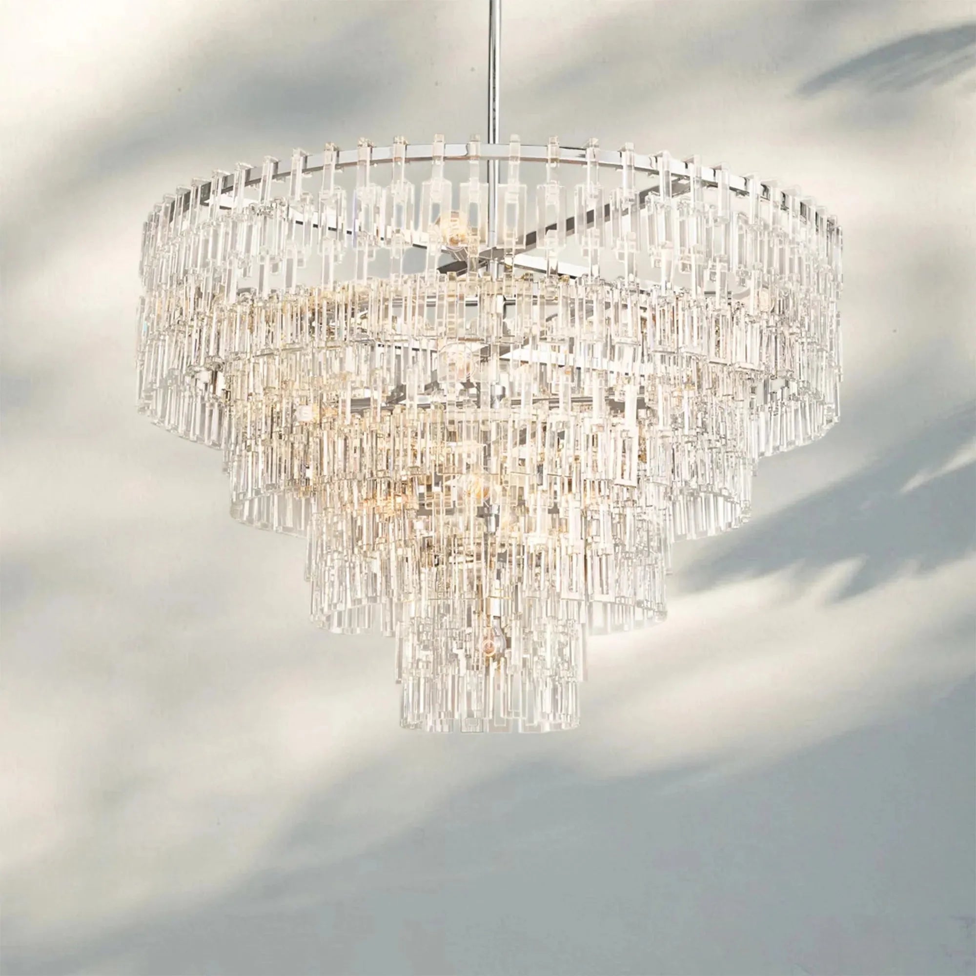 Marigan Multi-Tier Round Chandelier 36″ 48″ 60″ - 48" 4-TierPolished NickelBlushlighting