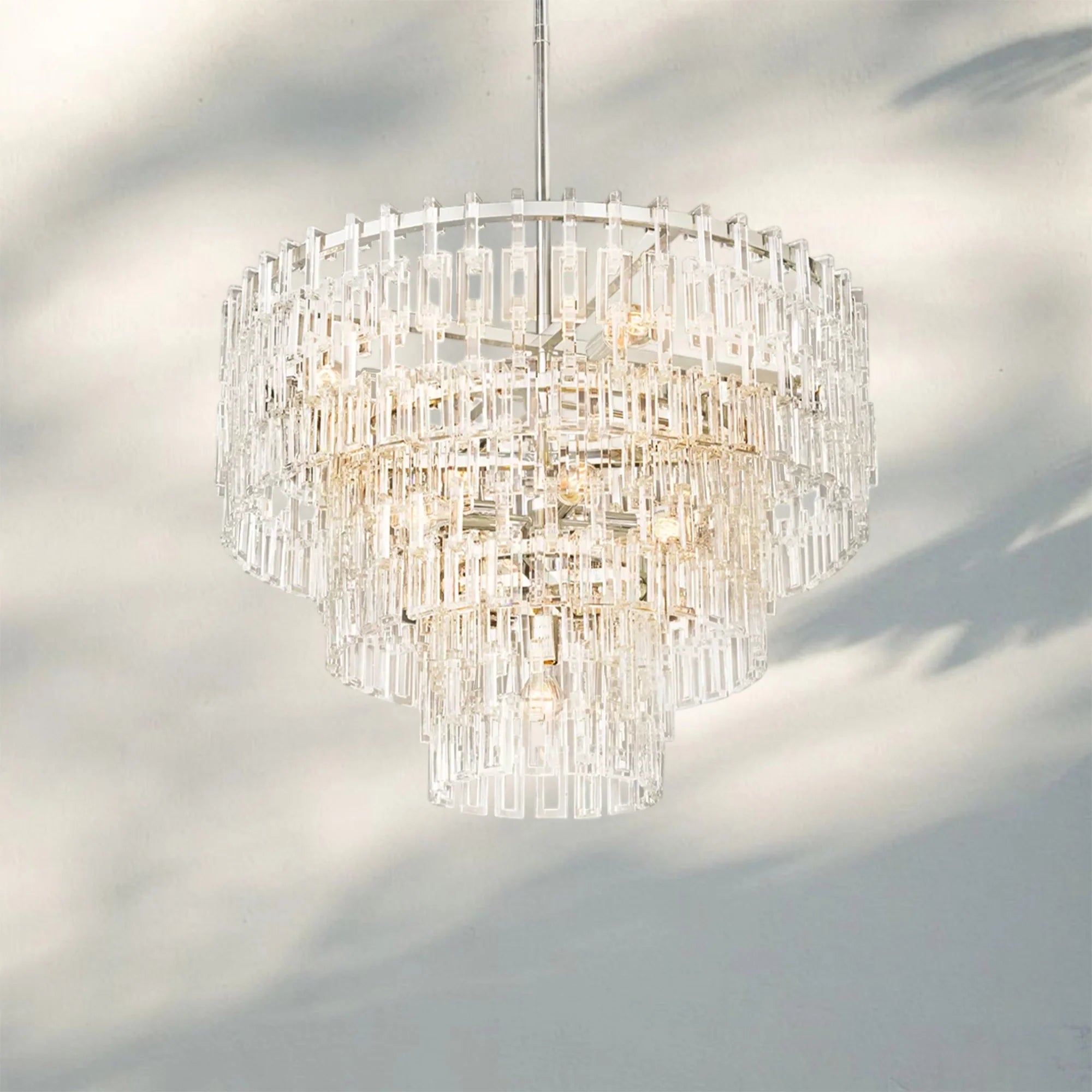 Marigan Multi-Tier Round Chandelier 36″ 48″ 60″-36"-Polished Nickel-