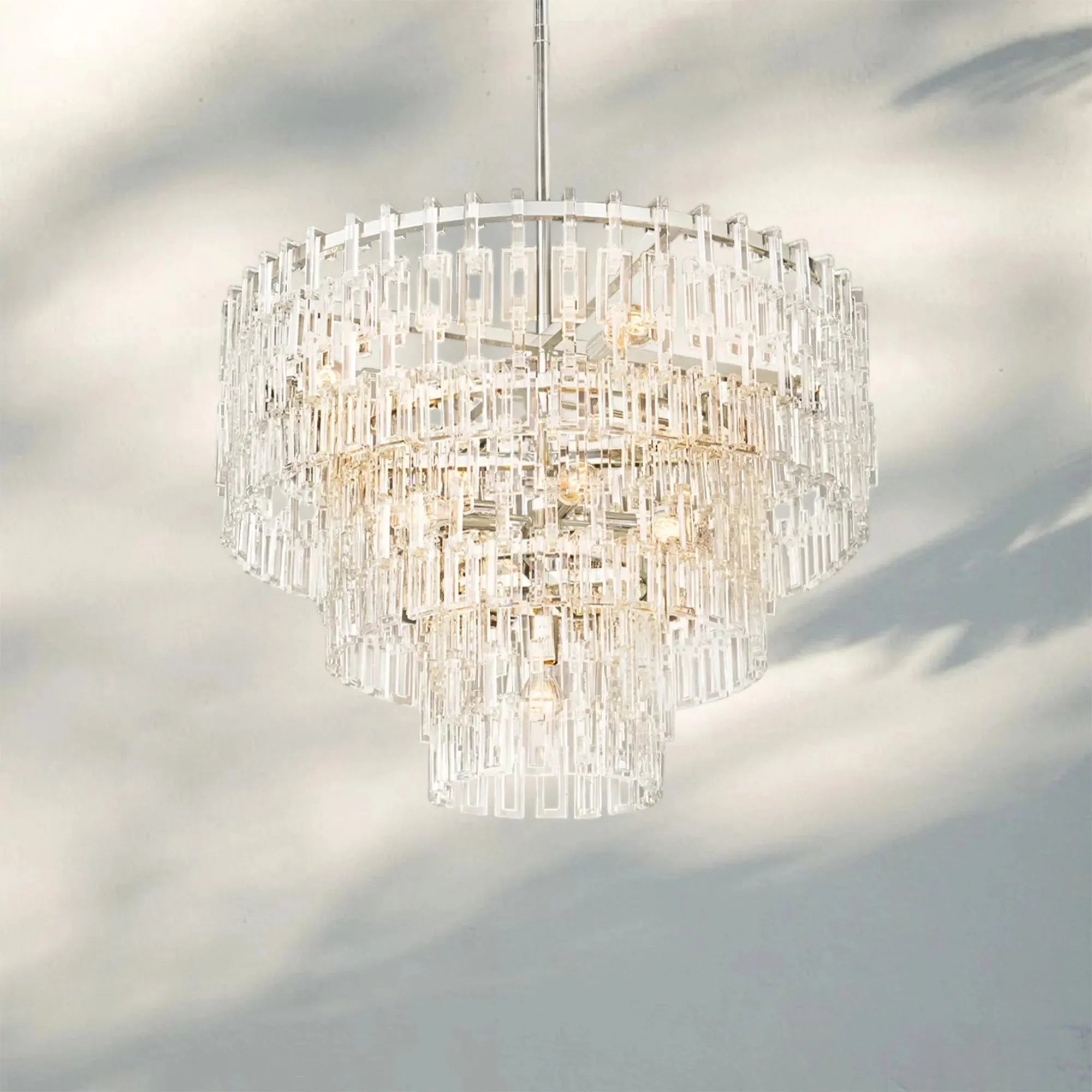 Marigan Multi-Tier Round Chandelier 36″ 48″ 60″ - 36" 3-TierPolished NickelBlushlighting