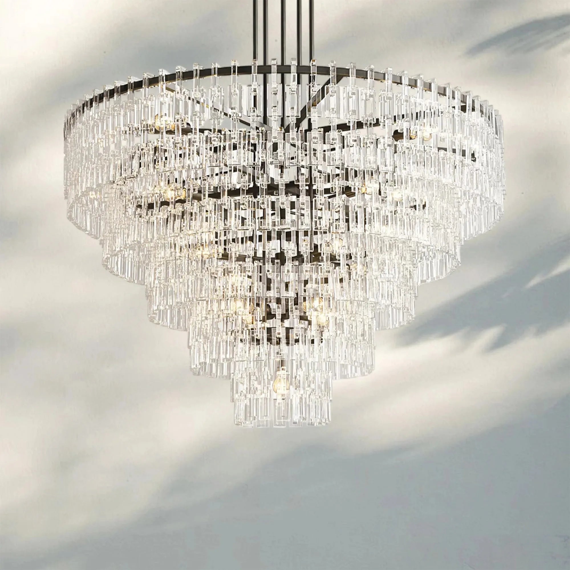 Marigan Multi-Tier Round Chandelier 36″ 48″ 60″-60"-Matte Black-