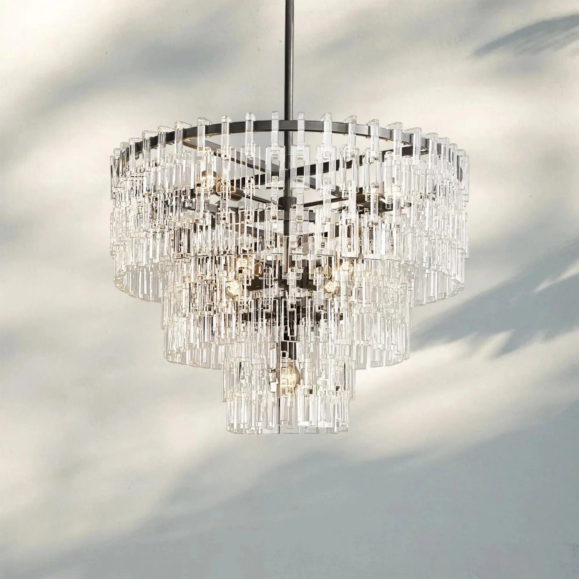 Marigan Multi-Tier Round Chandelier 36″ 48″ 60″-36"-Matte Black-