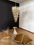 Marigold Glass Chandelier - ∅ 25.2″ x H 47.2″Amber & NickelBlushlighting