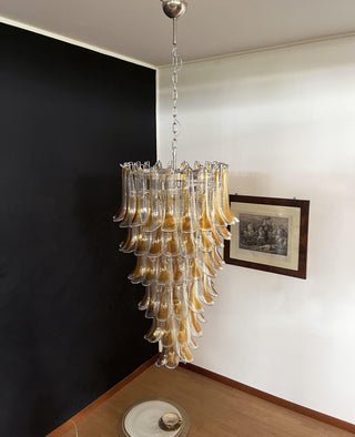 Marigold Glass Chandelier - ∅ 25.2″ x H 47.2″Amber & NickelBlushlighting