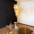 Marigold Glass Chandelier - ∅ 25.2″ x H 47.2″Amber & NickelBlushlighting