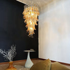 Marigold Glass Chandelier - ∅ 25.2″ x H 47.2″Amber & NickelBlushlighting
