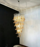 Marigold Glass Chandelier - ∅ 25.2″ x H 47.2″Amber & NickelBlushlighting