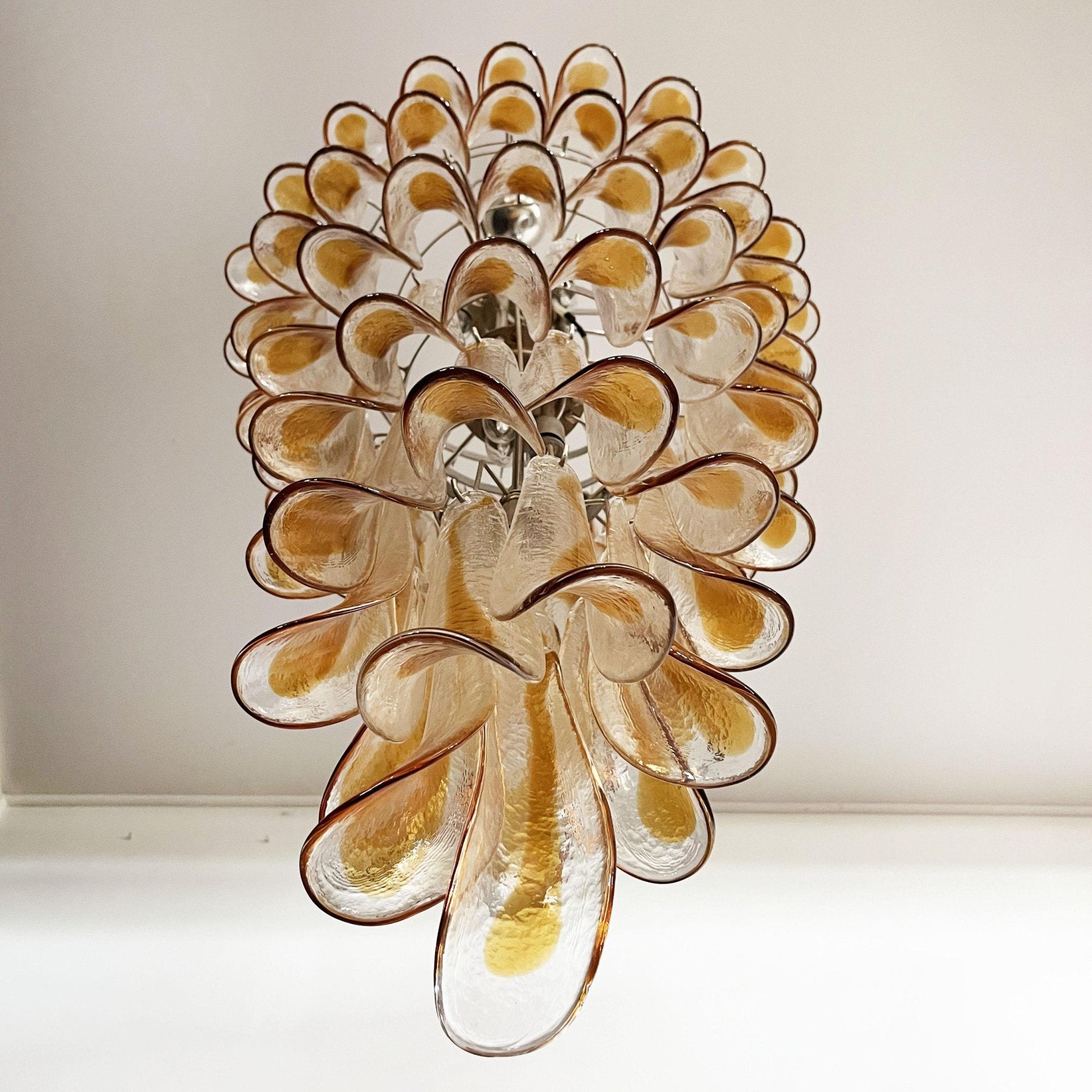 Marigold Glass Chandelier - ∅ 25.2″ x H 47.2″Amber & NickelBlushlighting