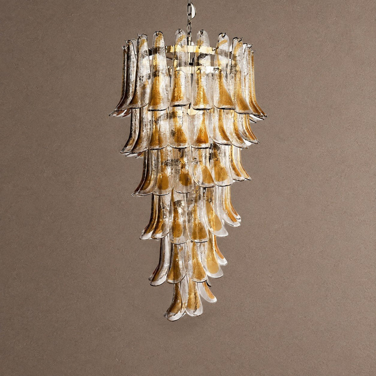 Marigold Tiered Chandelier - ∅ 25.2″ x H 47.2″Amber & NickelBlushlighting