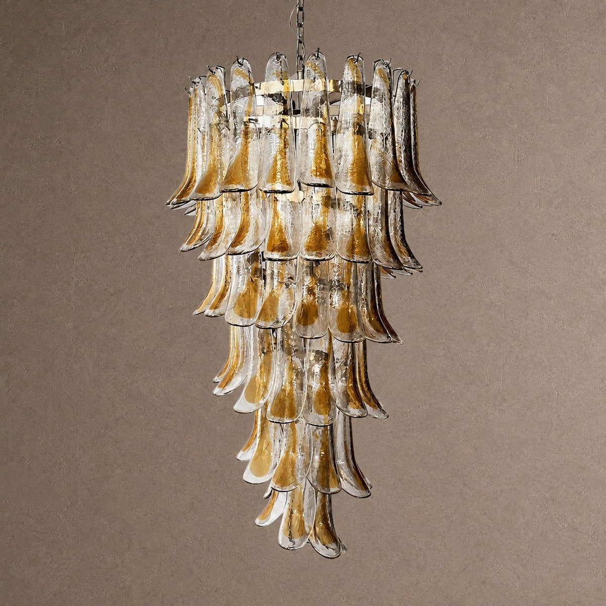 Marigold Tiered Chandelier - ∅ 25.2″ x H 47.2″Amber & NickelBlushlighting