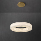 Marika Alabaster Chandelier - ∅ 19.6″ x H 3.1″ / Dia 50cm x H 8cmBrass & White AlabasterWarm WhiteBlushlighting