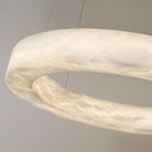 Marika Alabaster Chandelier - ∅ 19.6″ x H 3.1″ / Dia 50cm x H 8cmBrass & White AlabasterWarm WhiteBlushlighting