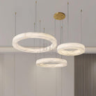 Marika Alabaster Chandelier - 3 Rings S 19.6″+23.6″+31.5″ / 50cm+60cm+80cmBrass & White AlabasterWarm WhiteBlushlighting