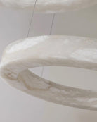 Marika Alabaster Chandelier - ∅ 19.6″ x H 3.1″ / Dia 50cm x H 8cmBrass & White AlabasterWarm WhiteBlushlighting