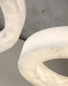 Marika Alabaster Chandelier - ∅ 19.6″ x H 3.1″ / Dia 50cm x H 8cmBrass & White AlabasterWarm WhiteBlushlighting