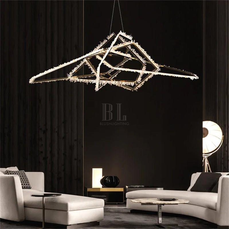 Marty Modern Rock Crystal Irregular Chandelier-Blushlighting-Blushlighting