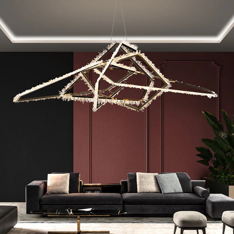 Marty Modern Rock Crystal Irregular Chandelier-Blushlighting-Blushlighting
