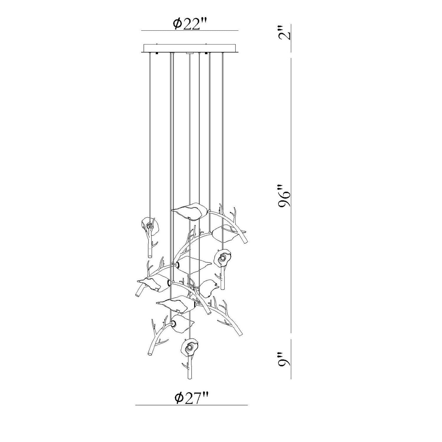 Matera Integrated LED Grand Chandelier 10 - Light - Blushlighting