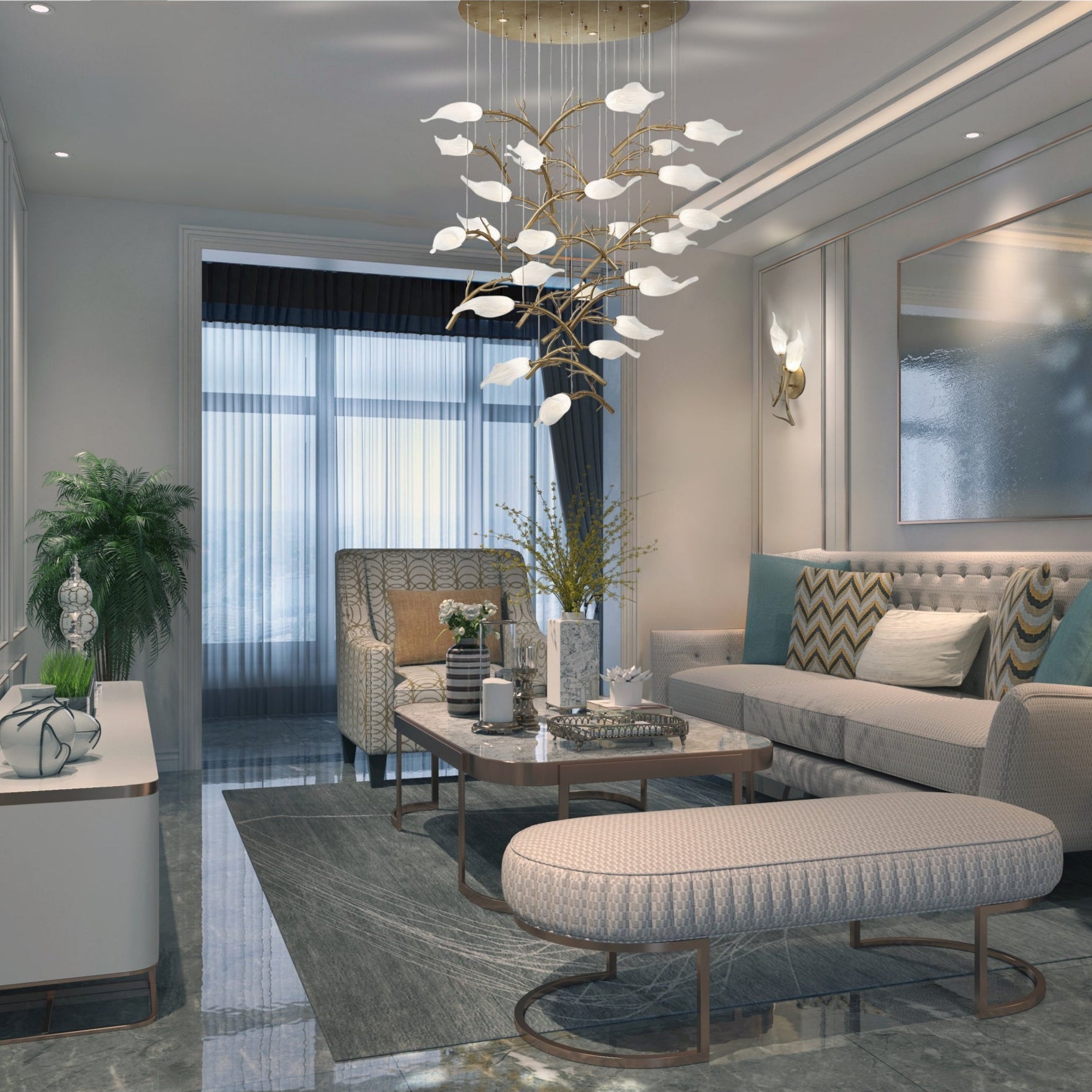 Matera Integrated LED Grand Chandelier 25 - Light - Blushlighting