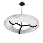 Maxine Modern Round Alabaster Dining Room Chandelier - 23.6" DBlushlighting