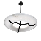 Maxine Modern Round Alabaster Dining Room Chandelier Chandelier Kevin Studio Inc