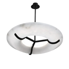 Maxine Modern Round Alabaster Dining Room Chandelier Chandelier Kevin Studio Inc