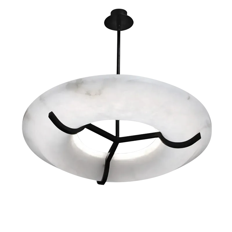 Maxine Modern Round Alabaster Dining Room Chandelier Chandelier Kevin Studio Inc