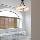 Maxine Modern Round Alabaster Plate Chandelier, Exquisite Illumination - 33.5" DBlushlighting