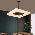 Maxine Modern Square Alabaster Living Room Chandelier - Blushlighting