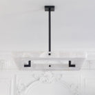 Maxine Modern Square Alabaster Living Room Chandelier - Blushlighting