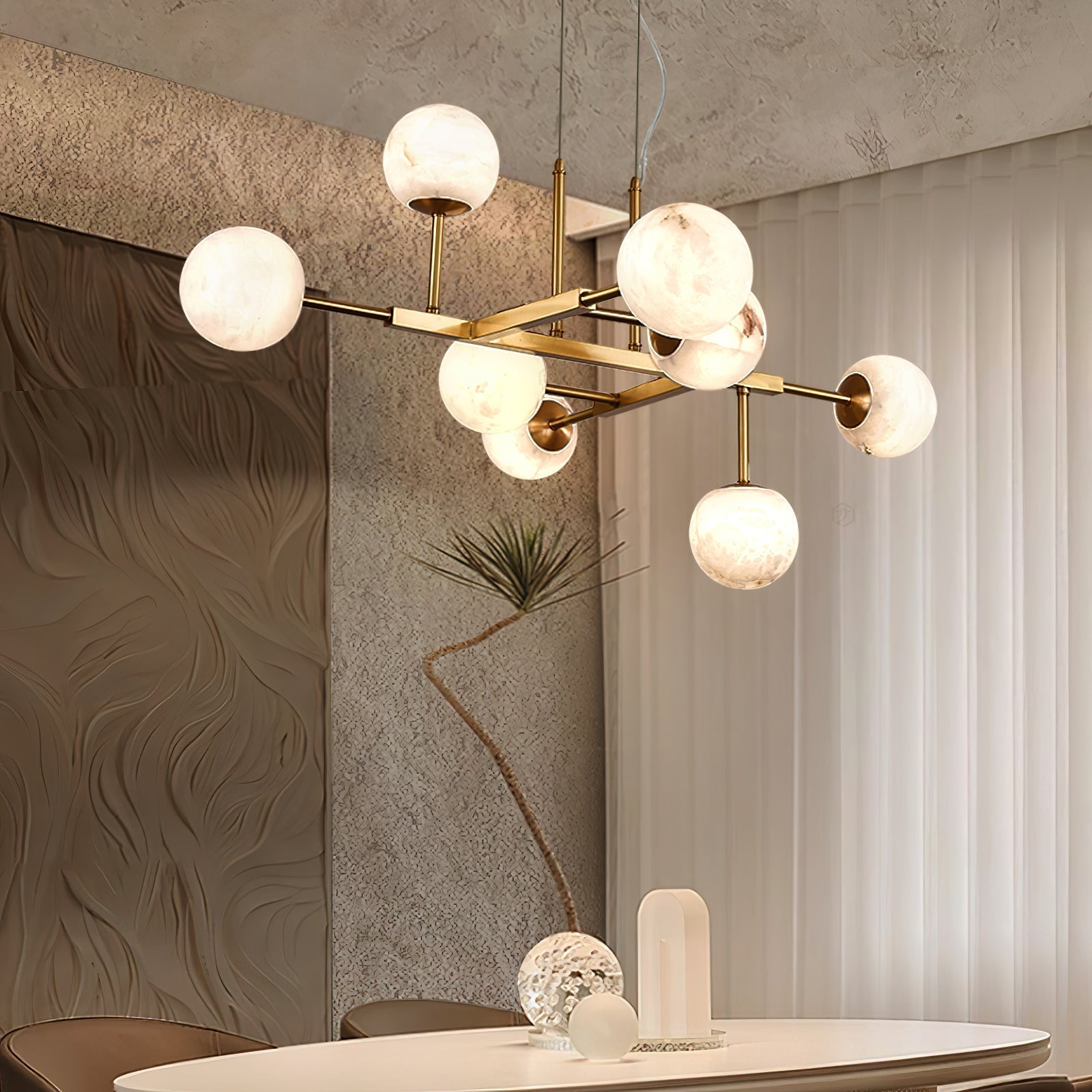 Maytoni Uva Alabaster Chandelier - L 41.3″GlodBlushlighting