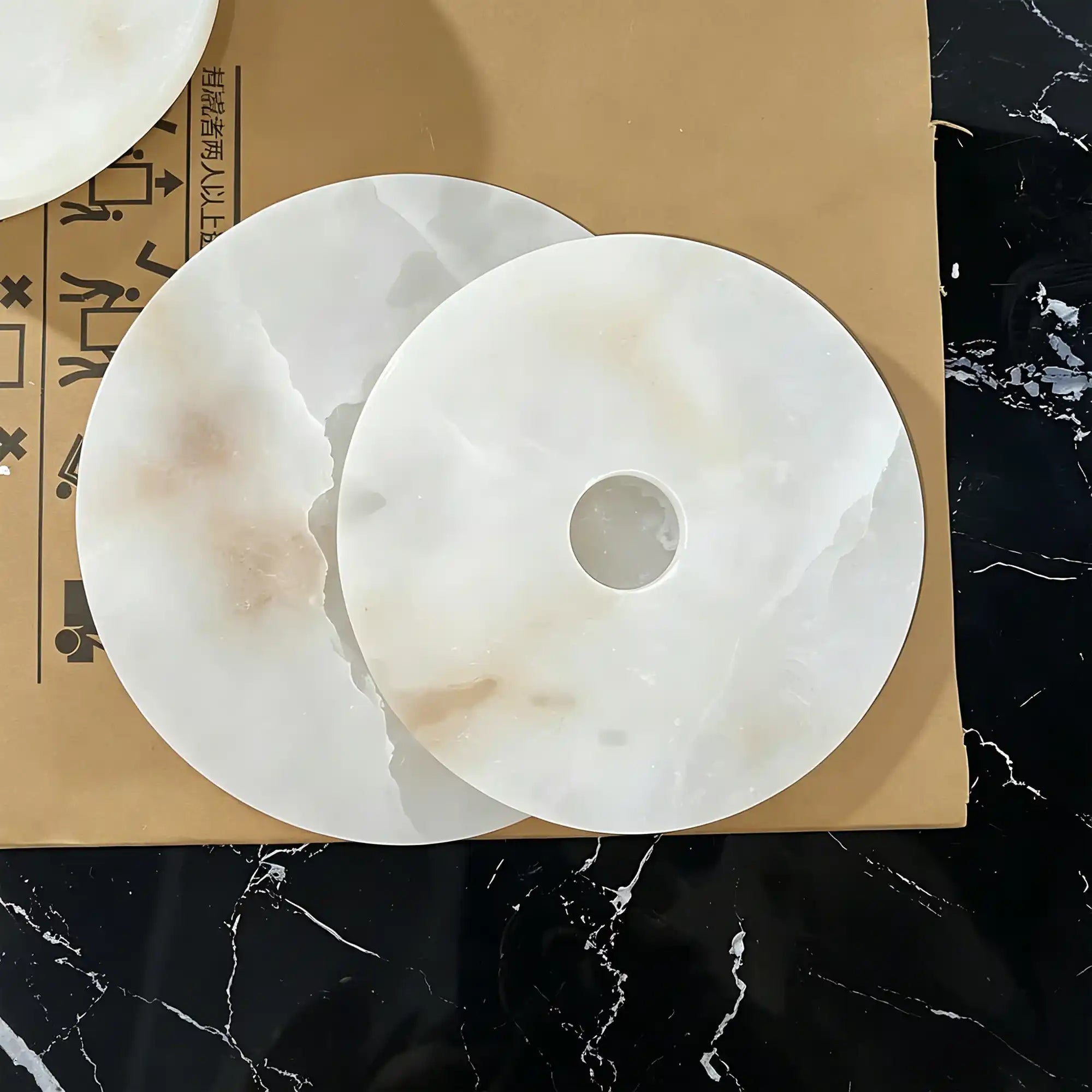 Median Alabaster Flush mount - 2 Surface - BronzeBlushlighting