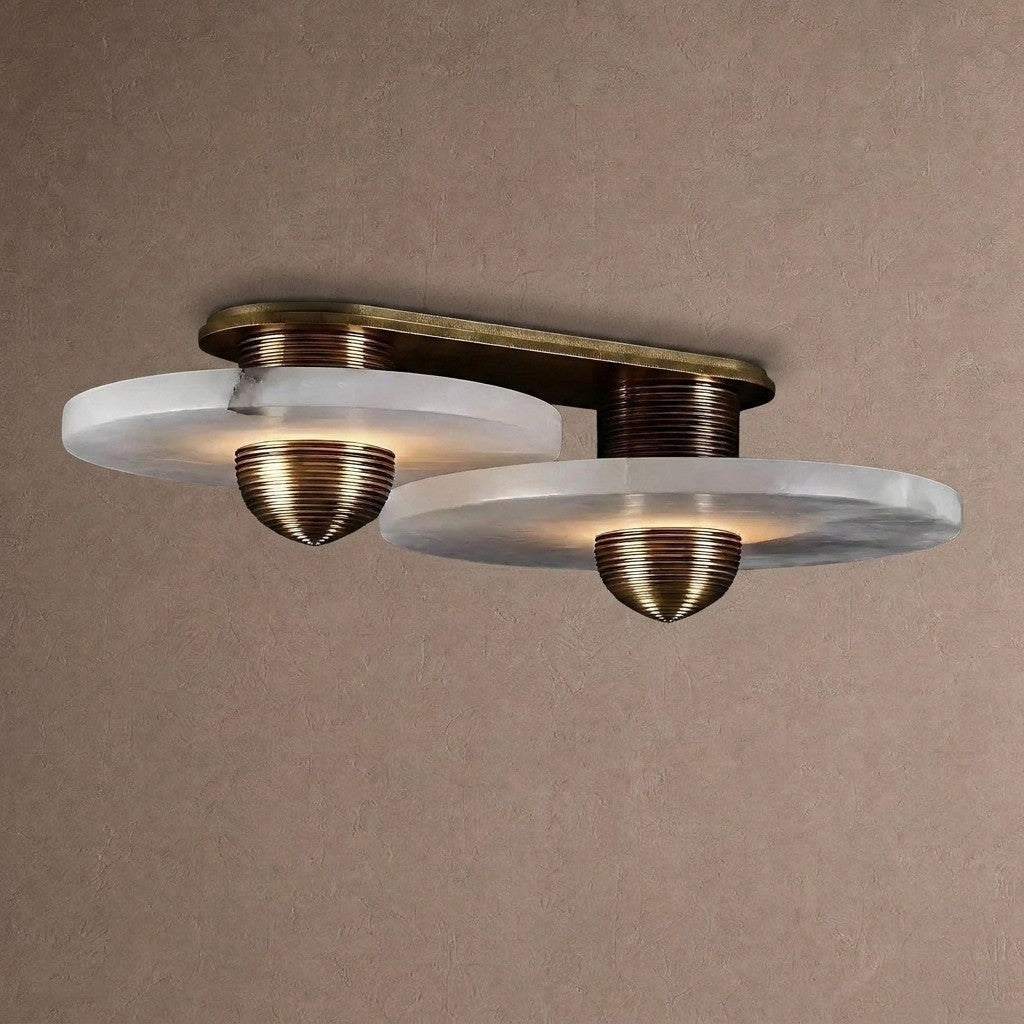 Median Alabaster Flush mount - 2 Surface - BrassBlushlighting