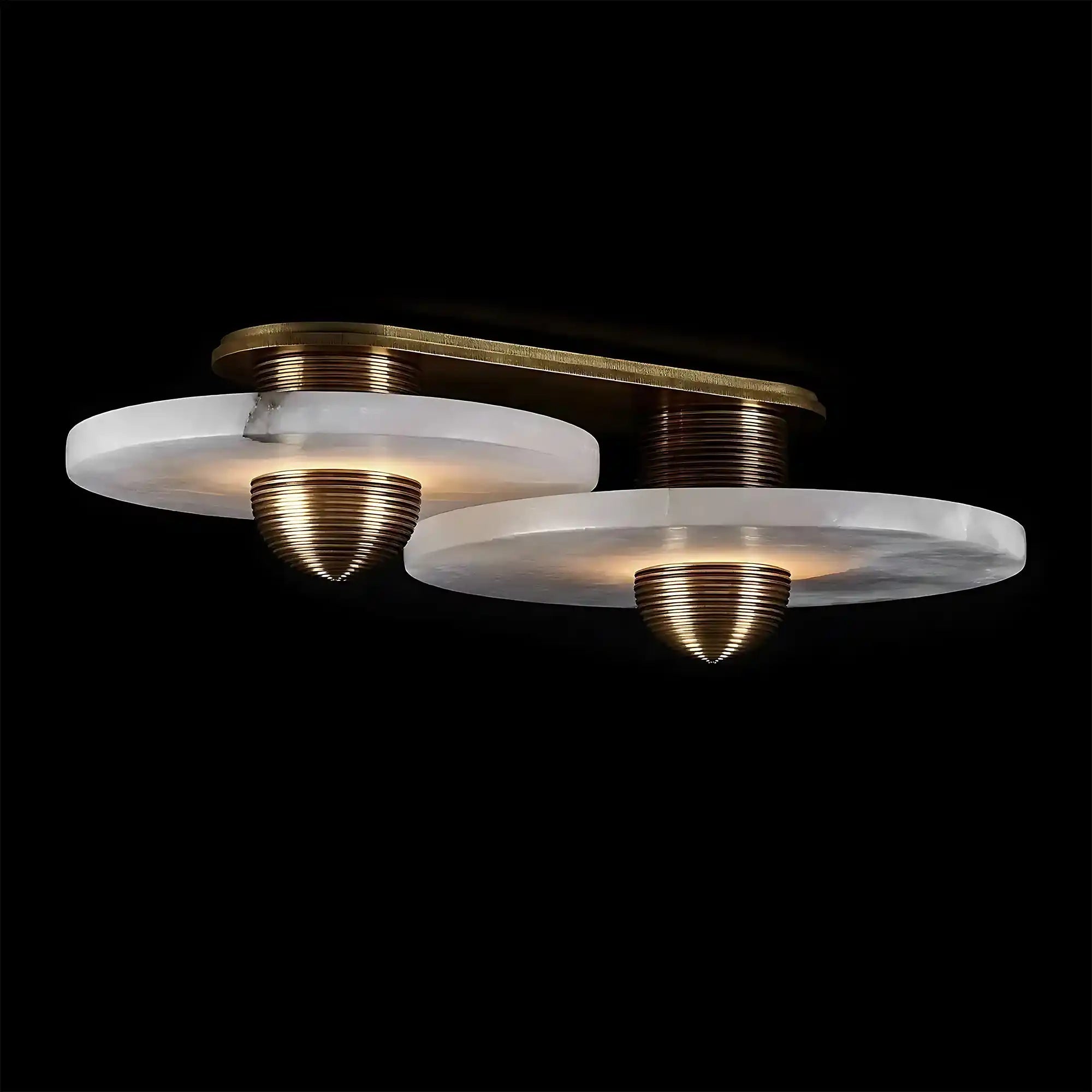 Median Alabaster Flush mount - 2 Surface - BrassBlushlighting