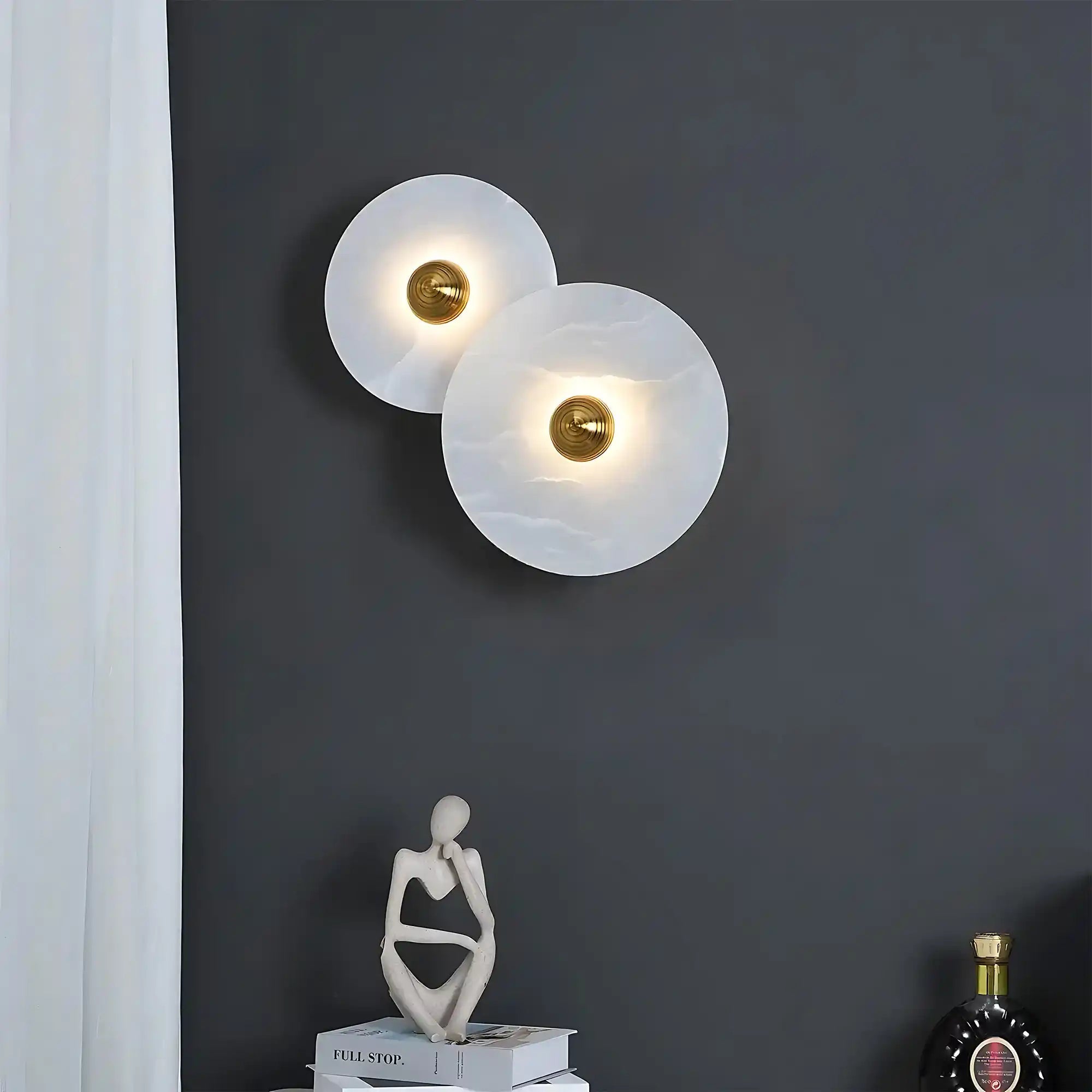 Median Alabaster Flush mount - 2 Surface - BronzeBlushlighting