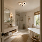 Median Alabaster Flush mount - 3 Surface - BrassBlushlighting