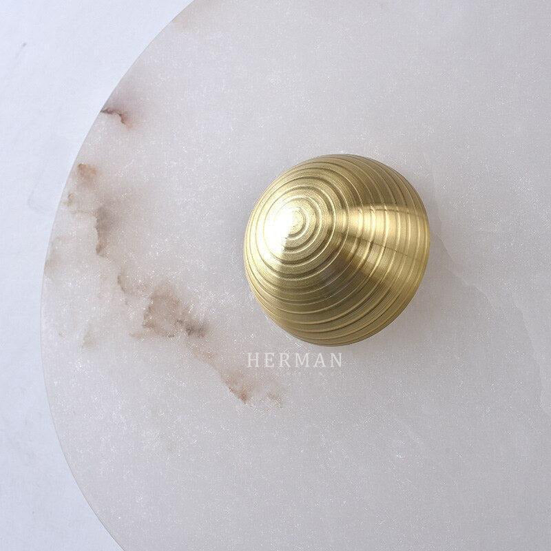 Median Alabaster Flush mount - 3 Surface - BrassBlushlighting