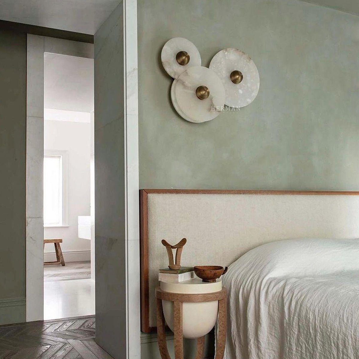 Median Alabaster Flush mount - 3 Surface - BronzeBlushlighting