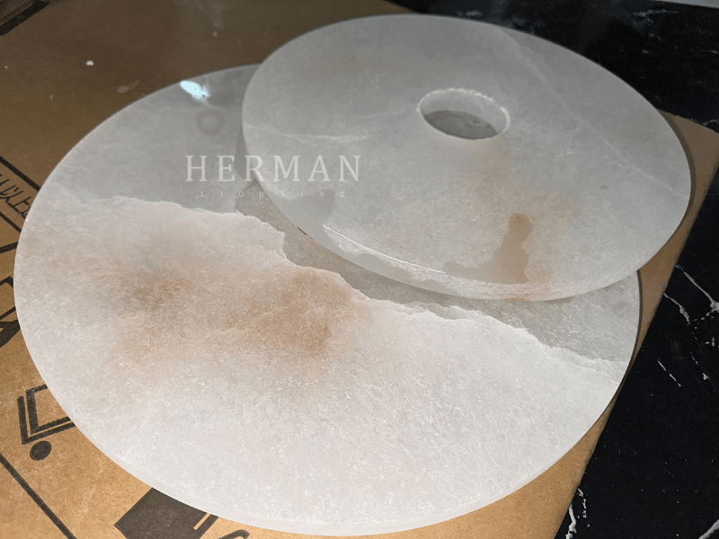 Median Alabaster Flush mount - 3 Surface - BrassBlushlighting